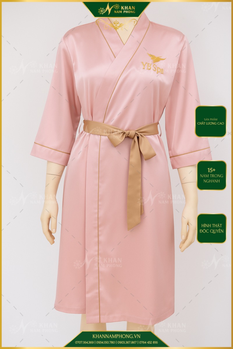 Áo Choàng Màu Hồng Chuyên Dụng Cho Spa, Resort, Khách Sạn Cotton Lạnh Freesize Áo Choàng Màu Hồng Chuyên Dụng Cho Spa, Resort, Khách Sạn Cotton Lạnh Freesize