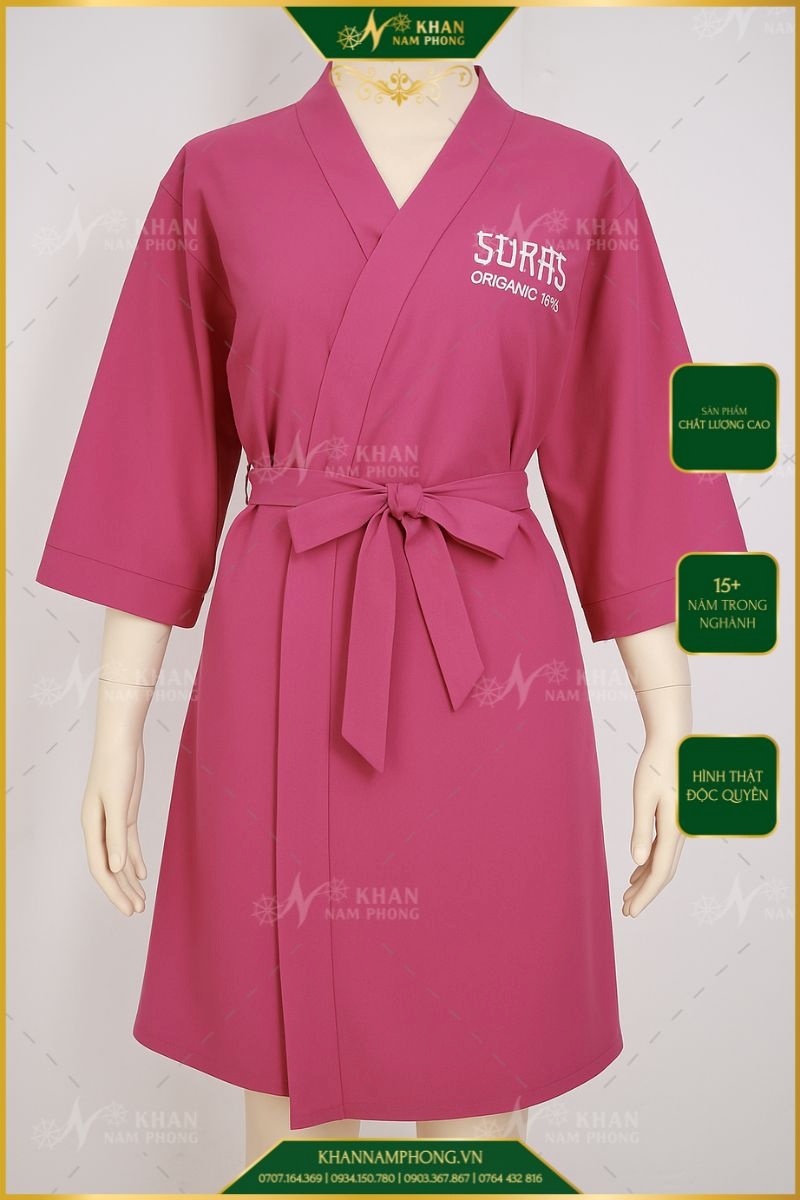 Áo Choàng Màu Hồng Chuyên Dụng Cho Spa, Resort, Khách Sạn Cotton Lạnh Freesize Áo Choàng Màu Hồng Chuyên Dụng Cho Spa, Resort, Khách Sạn Cotton Lạnh Freesize