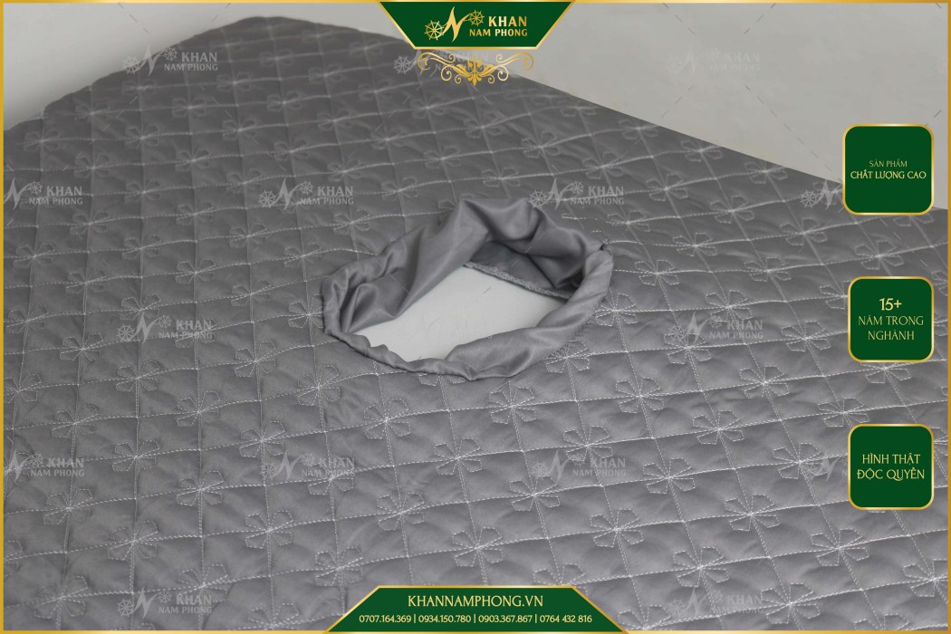 Drap (Ga) Trải Giường Spa Cotton Chần Bông Có Khoét Lỗ Họa Tiết Hoa Drap (Ga) Trải Giường Spa Cotton Chần Bông Có Khoét Lỗ Họa Tiết Hoa
