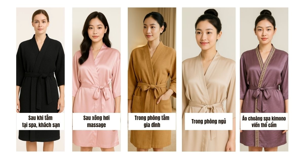 Các Mục Đích Sử Dụng Áo Choàng Tắm Kimono Các mục đích sử dụng áo choàng tắm kimono