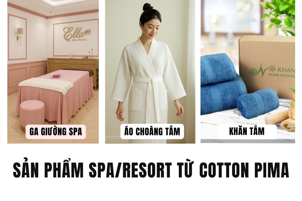 Sản Phẩm Spa, Resort Từ Cotton Pima Sản phẩm spa, resort từ cotton pima