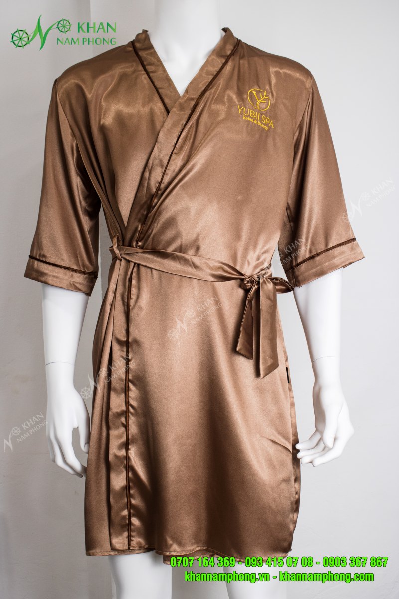 Áo Choàng Spa Lụa Hq Cho Khách Nam Kiểu Dáng Kimono Giá Xưởng Áo choàng spa lụa HQ cho khách nam kiểu dáng kimono giá xưởng