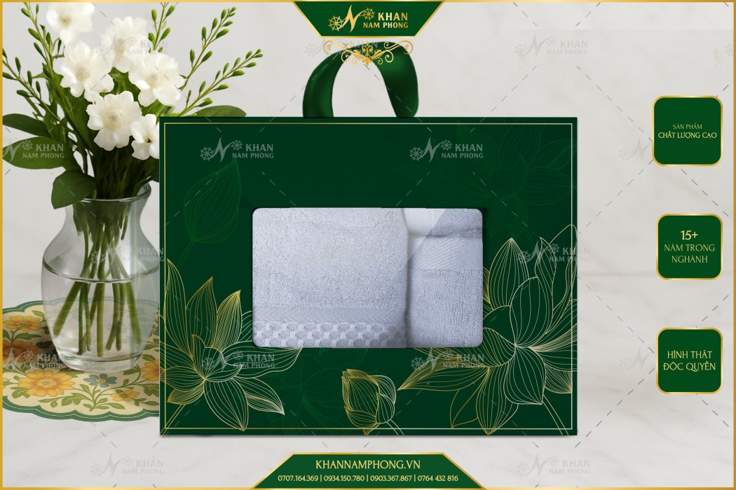 Set 3 Khăn Quà Tặng V-Bamboo Cho Đối Tác Màu Xám Xanh Kt- 34X80Cm 40X60Cm 60X120Cm Set khăn quà tặng cao cấp với màu xám xanh, thiết kế thanh lịch cho doanh nghiệp.