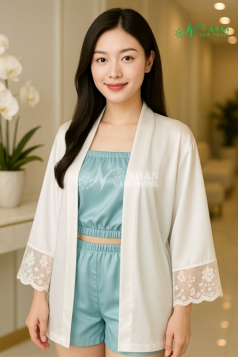 Bộ Quần Áo Cho Khách Làm Liệu Trình Giảm Béo Màu Xanh Ngọc Bộ Quần Áo Cho Khách Làm Liệu Trình Giảm Béo Màu Xanh Ngọc