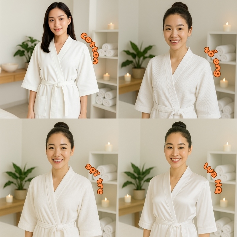Chất Liệu Áo Choàng Tắm Kimono Chất liệu áo choàng tắm kimono