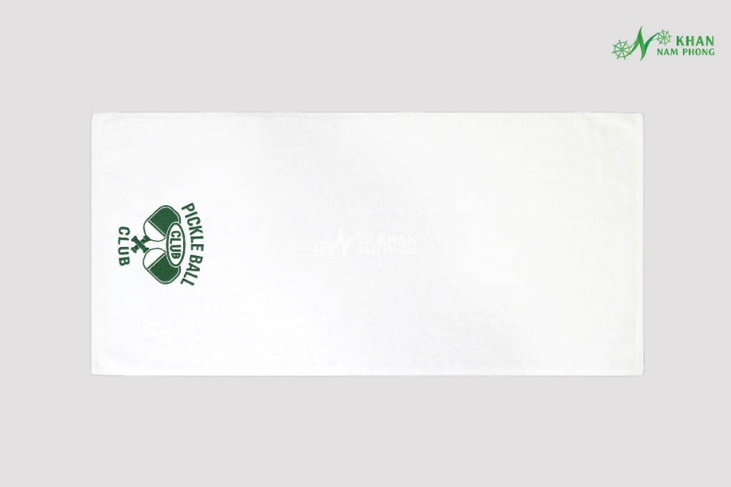 Khăn Cotton Cao Cấp Pickleball Club Trắng 34X80Cm Thêu Logo Khăn cotton thêu logo cho doanh nghiệp chất lượng cao