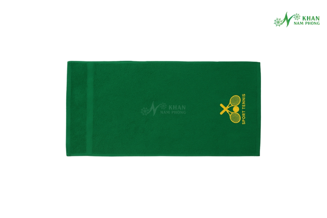 Khăn Lau Mồ Hôi Cầu Lông Cotton Cao Cấp 34X80Cm Màu Xanh Lá Thêu Logo Khăn Lau Mồ Hôi Cầu Lông Cotton Cao Cấp 34x80cm Màu Xanh Lá Thêu Logo