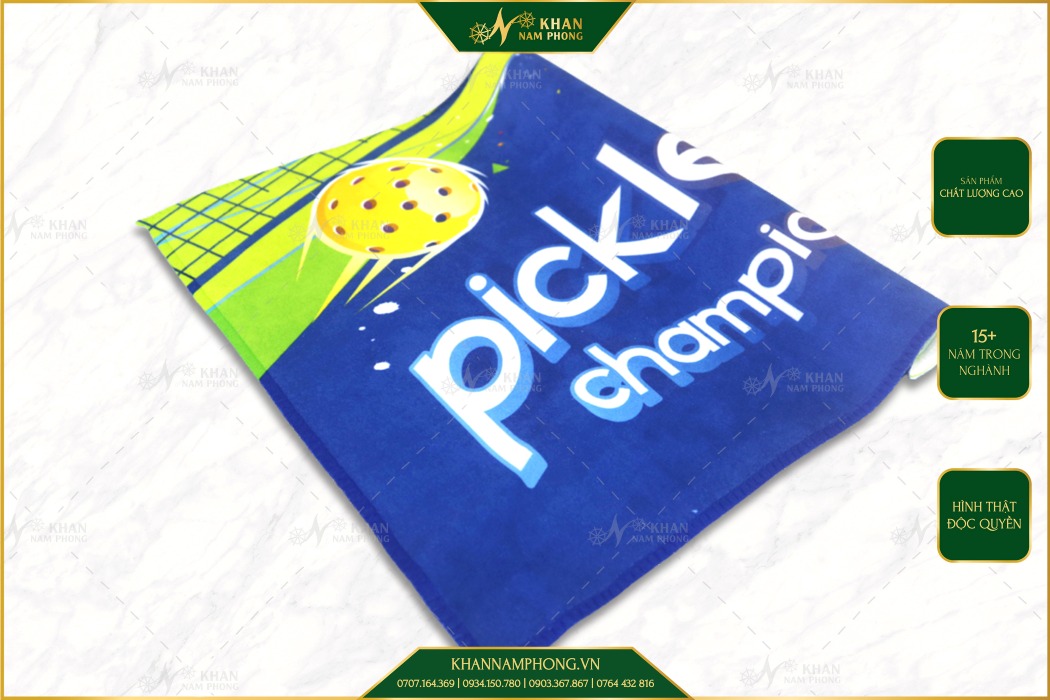 Khăn In Chuyển Nhiệt Pickleball Chất Liệu Microfiber Khăn microfiber cho thể thao được thêu logo và họa tiết độc quyền