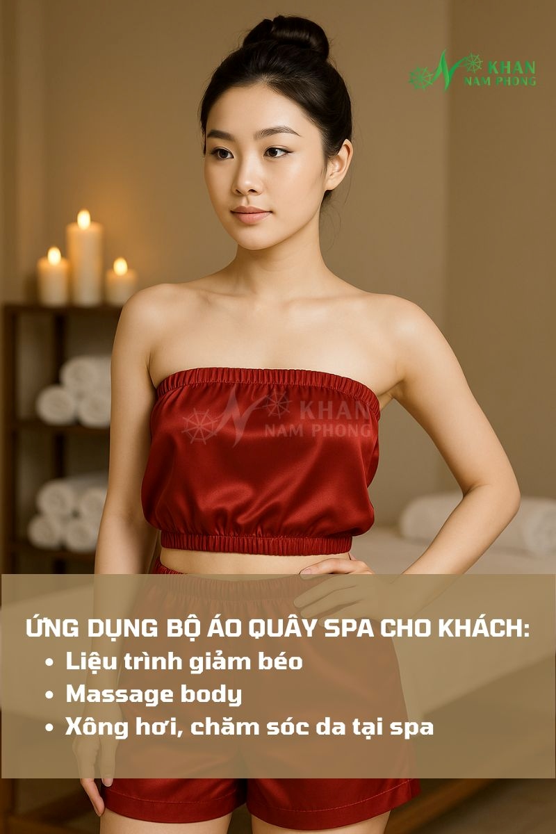 Ứng Dụng Bộ Quần Áo Spa Giảm Béo Cho Khách Ứng dụng bộ quần áo spa giảm béo cho khách