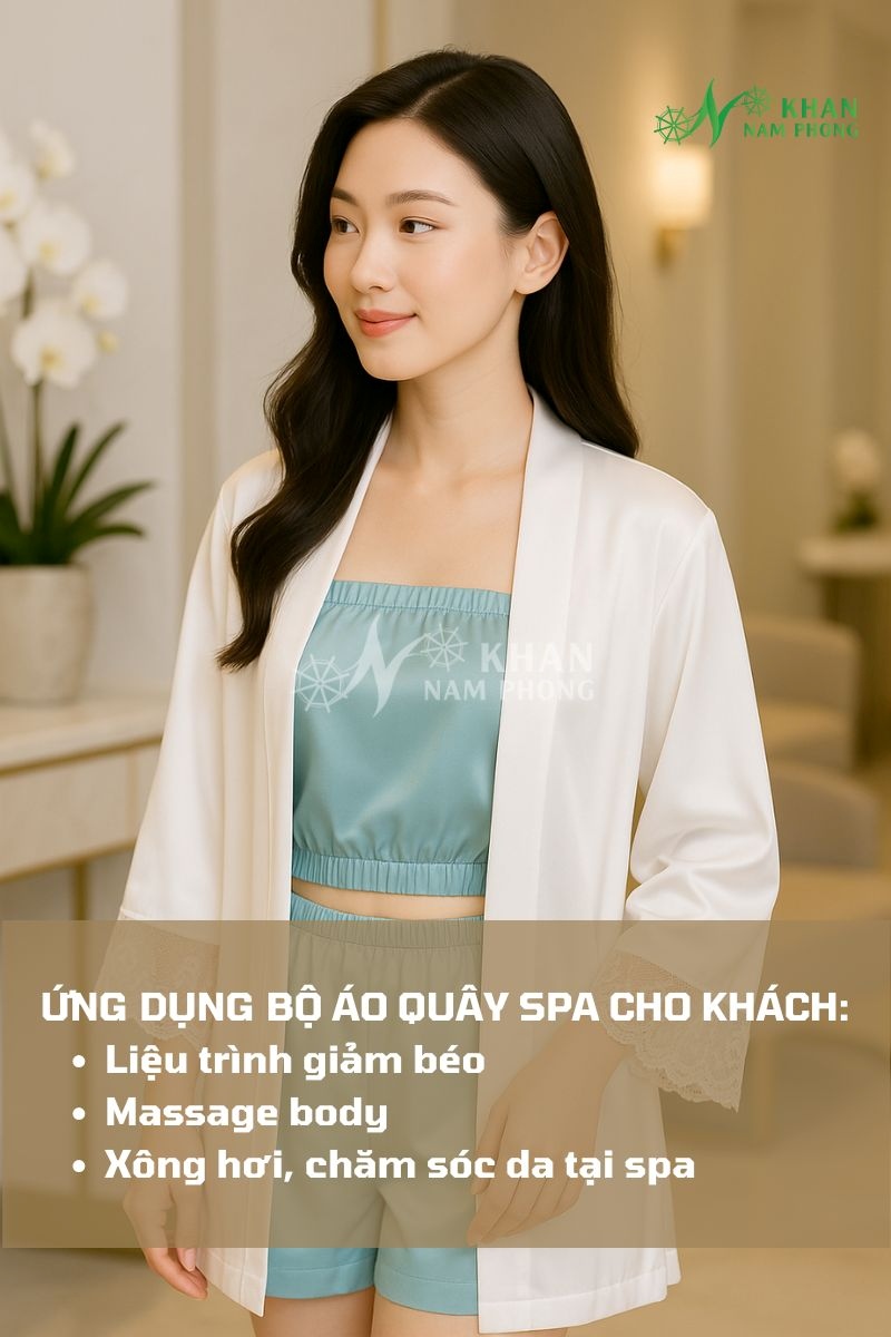 Ứng Dụng Bộ Quần Áo Spa Giảm Béo Cho Khách Ứng dụng bộ quần áo spa giảm béo cho khách