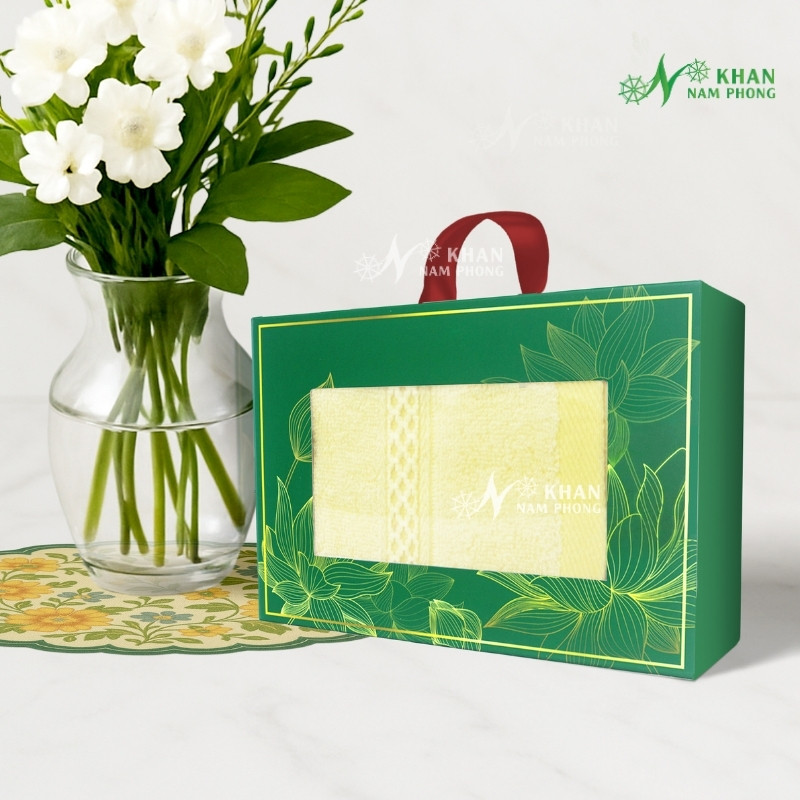 Set Khăn Vbamboo Sợi Tre Quà Tặng Cao Cấp 34X80Cm Đóng Hộp Kéo (9 Màu Khác Nhau) Set Khăn VBamboo Quà Tặng Cao Cấp 34x80cm Màu Vàng Đóng Hộp Kéo Xanh Lá