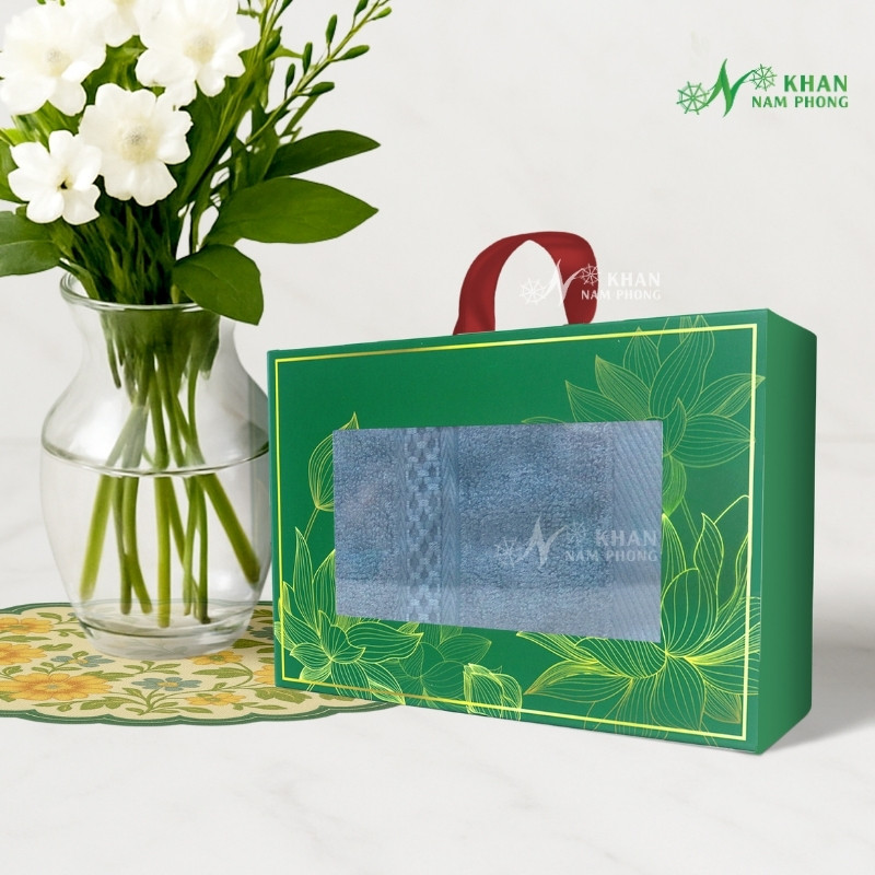Set Khăn Vbamboo Sợi Tre Quà Tặng Cao Cấp 34X80Cm Đóng Hộp Kéo (9 Màu Khác Nhau) Set Khăn VBamboo Quà Tặng Cao Cấp 34x80cm Màu Xanh Bụi Đóng Hộp Kéo Xanh Lá