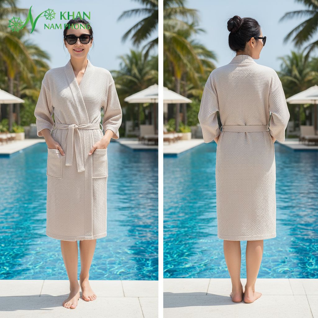 Áo Choàng Bơi Áo choàng bơi cao cấp từ khăn cotton tự nhiên