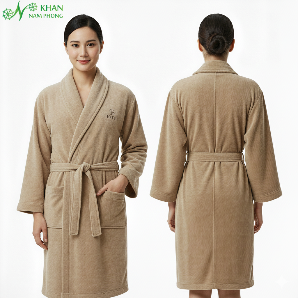 Đồ Ngủ Trong Khách Sạn Khăn bông khách sạn thêu logo, mang lại trải nghiệm nghỉ dưỡng tuyệt vời