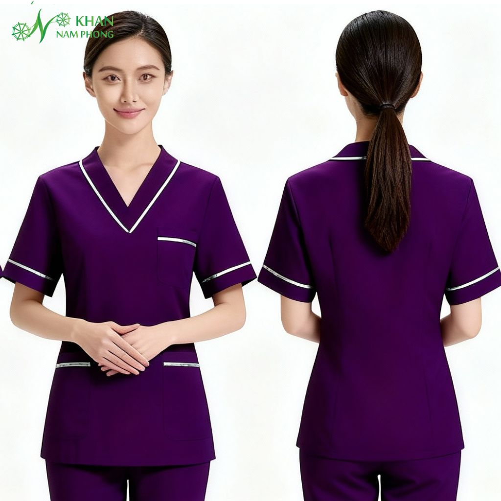 Đồng Phục Spa Màu Tím Đồng phục spa màu tím