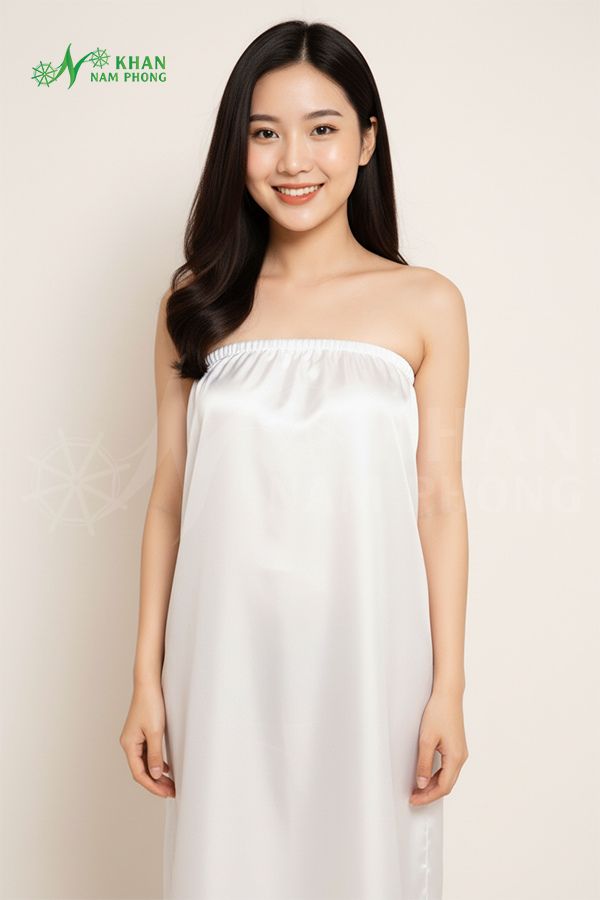Bộ Váy, Áo Quây Lửng Spa, Massage Vải Lụa Cao Cấp Màu Trắng Kem Bộ Váy, Áo Quây Lửng Spa, Massage Vải Lụa Cao Cấp Màu Trắng Kem