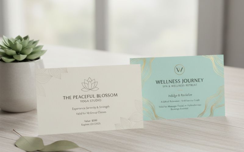 Quà Tặng Yoga Độc Đáo Nâng Tầm Thương Hiệu Doanh Nghiệp Quà tặng thẻ học lớp yoga, voucher dịch vụ wellness