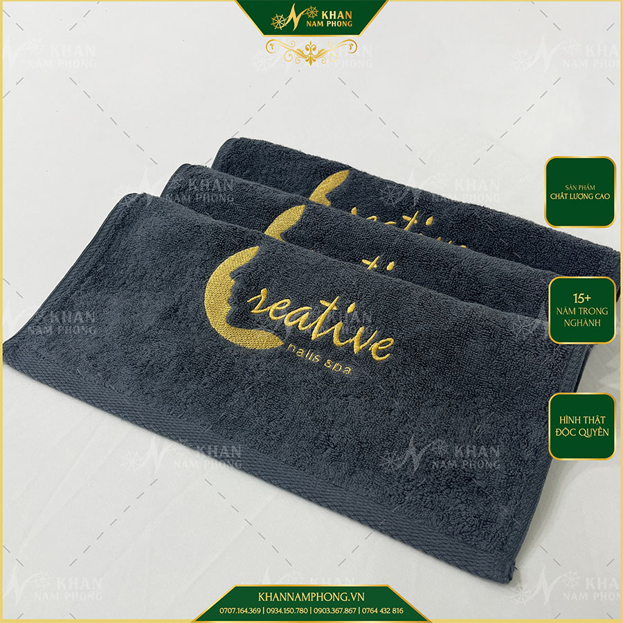 Khăn Nail Thêu Logo - Gam Màu Xám Ghi Sang Trọng, Sạch Sẽ Và Giữ Màu Bền Bỉ - Khăn Nail Cotton khăn nail thêu logo - Gam màu xám ghi sang trọng, sạch sẽ và giữ màu bền bỉ - Khăn Nail Cotton
